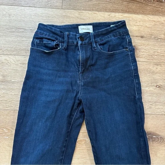 Frame Le Crop Mini Boot Women's Mid-Rise Medium/Dark Wash Denim Size 26 GUC - Picture 3 of 7